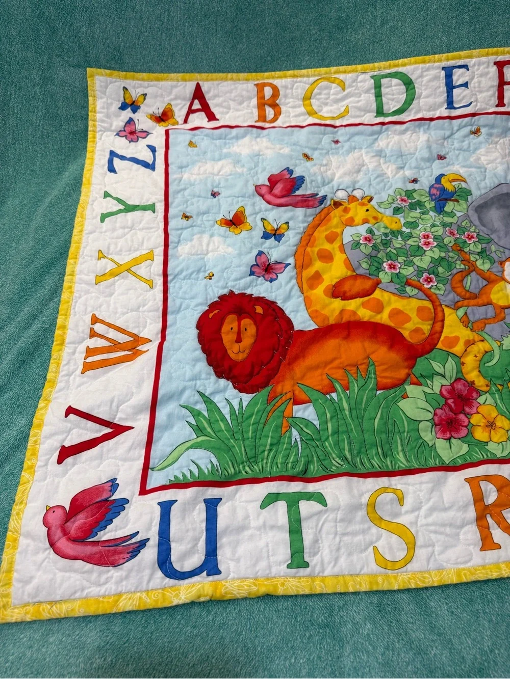 Colorful Jungle Animal Alphabet Multi-Use Quilt